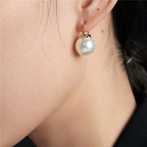 925 Sterling Silver Cultured Shell Pearl Drop Earrings Dangle Round Gift for